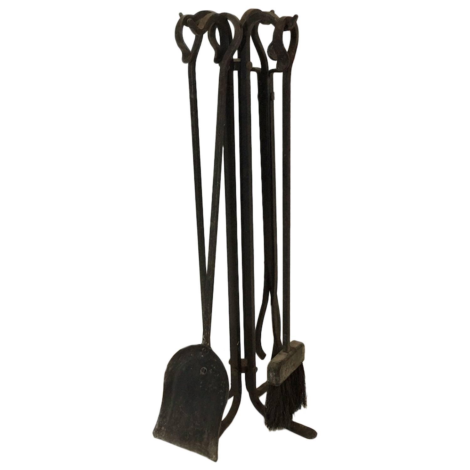 Wrought Iron Fireplace Tools at 1stdibs