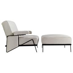 In the Style of Milo Baughman Lounge Chair and Ottoman 7