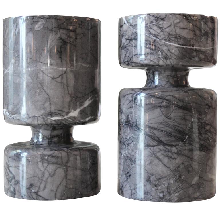 Pair of Reversible Marble Vases by Angelo Mangiarotti at 1stDibs