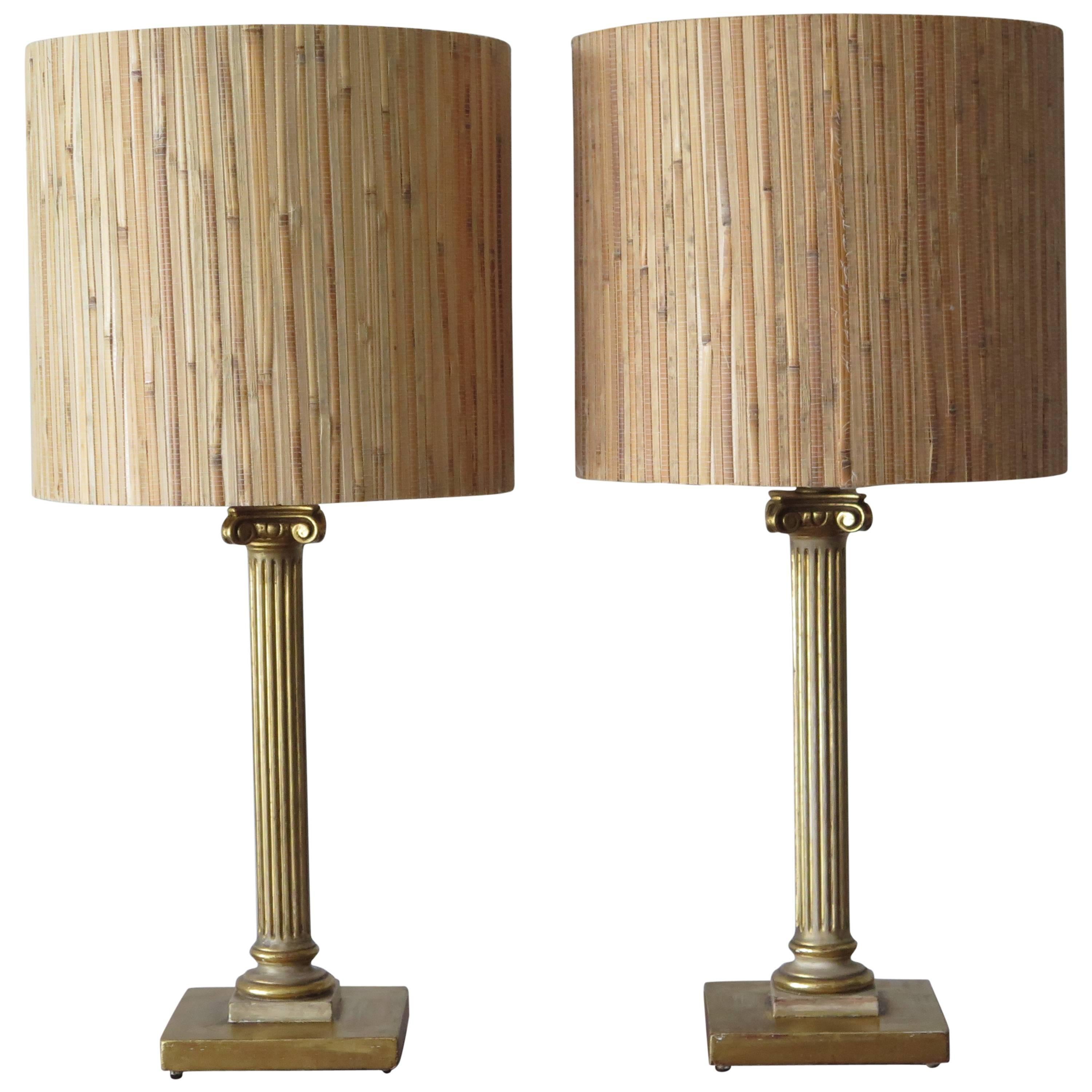 Pair of Maison Jansen Table Column Lamps