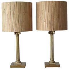Pair of Maison Jansen Table Column Lamps 3