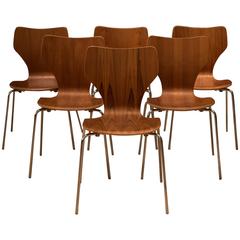 Danish Teak Stacking Dining Chairs