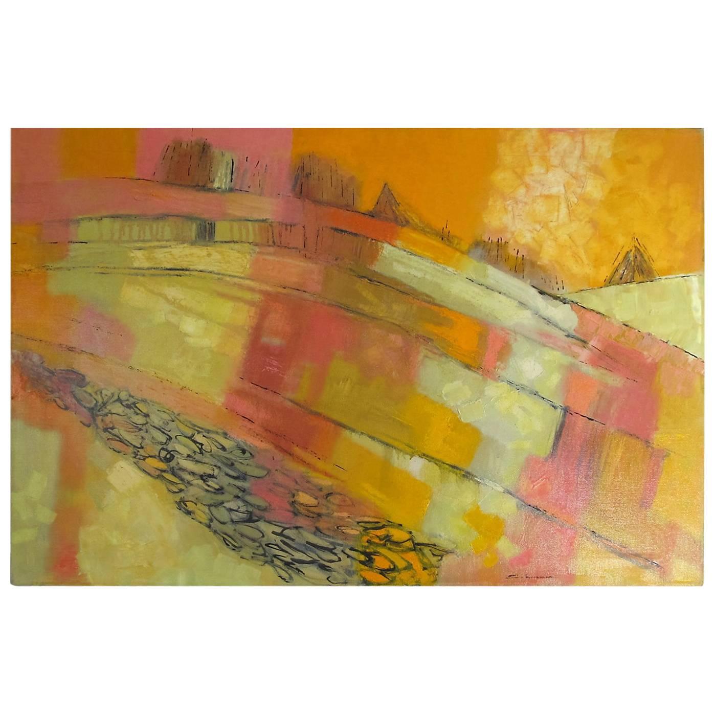 Abstract Landscape Oil on Canvas by Jason Schoener For Sale
