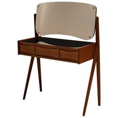 Danish Arne Vodder Teak Floating Mirror Vanity