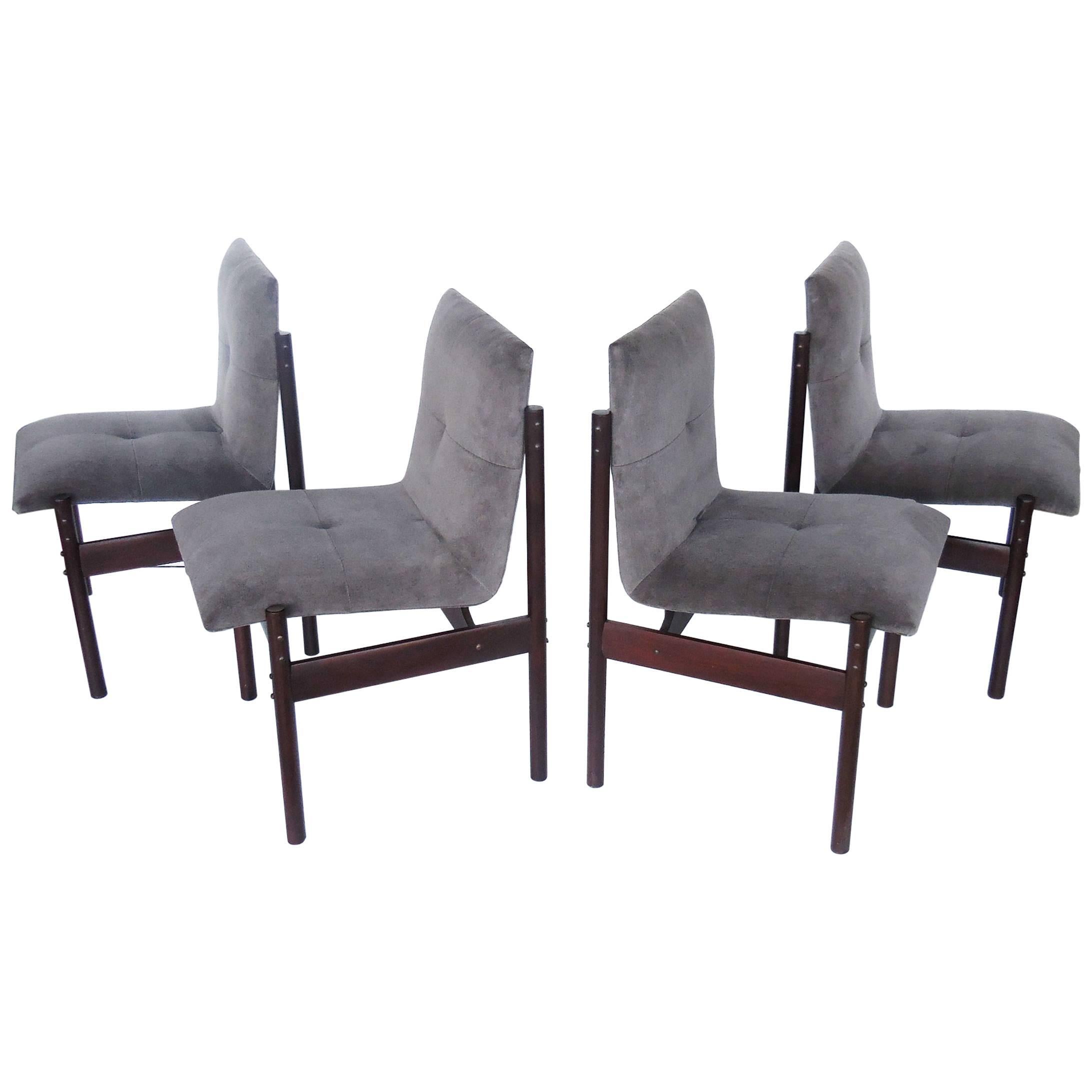 Four Rosewood Dining Chairs by Celina Moveis, Brazil 1960s