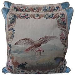 Pair of 19th Century Aubusson Textile Pillows 12