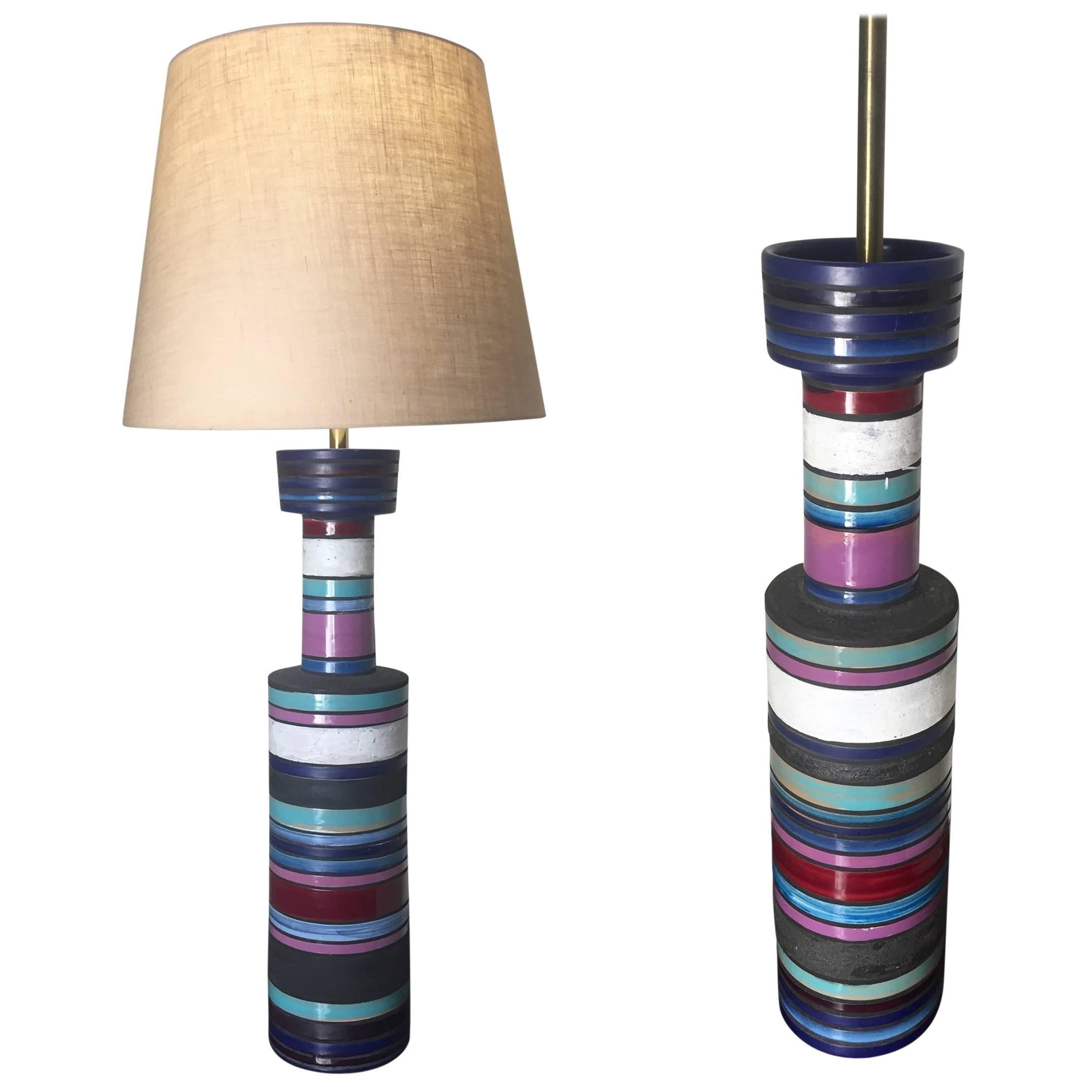 Pair of Cambogia Table Lamps by Aldo Londi for Bitossi, Italy 1950s