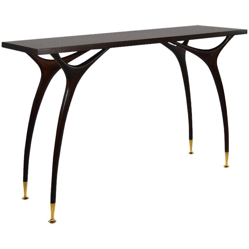 Sculpted Crescent Collection Console Table For Sale