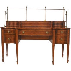 Antique 18th Century Georgian Mahogany Sideboard with Brass Gallery Rail