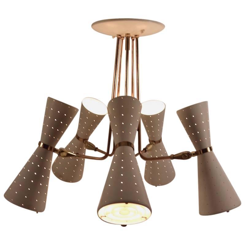 Five-Light Up Down Mid-Century Chandelier