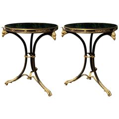 Antique Pair of Side Tables Empire Style 