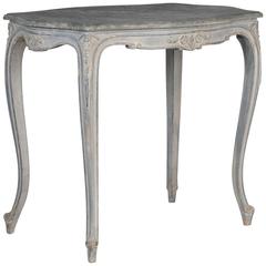 French Painted and Carved Blue Side Table 12