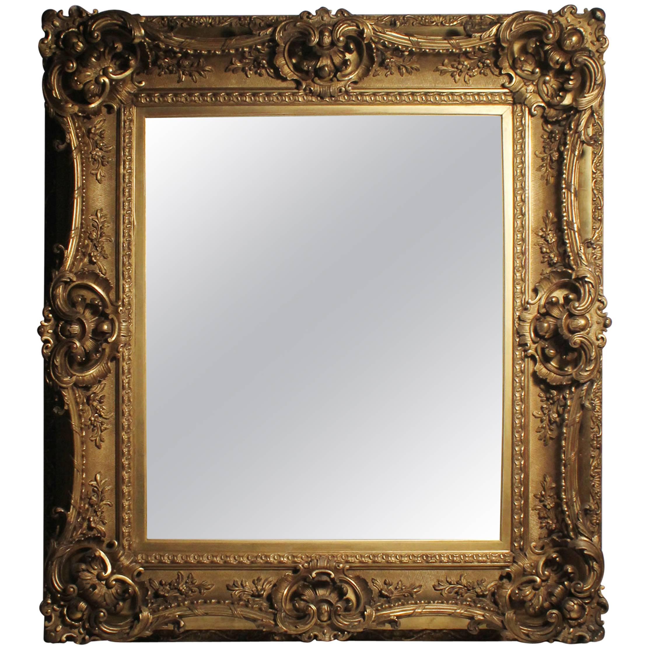 Antique Italian Gilt 19th Century Picture Frame or Mirror Baroque Rococo Style