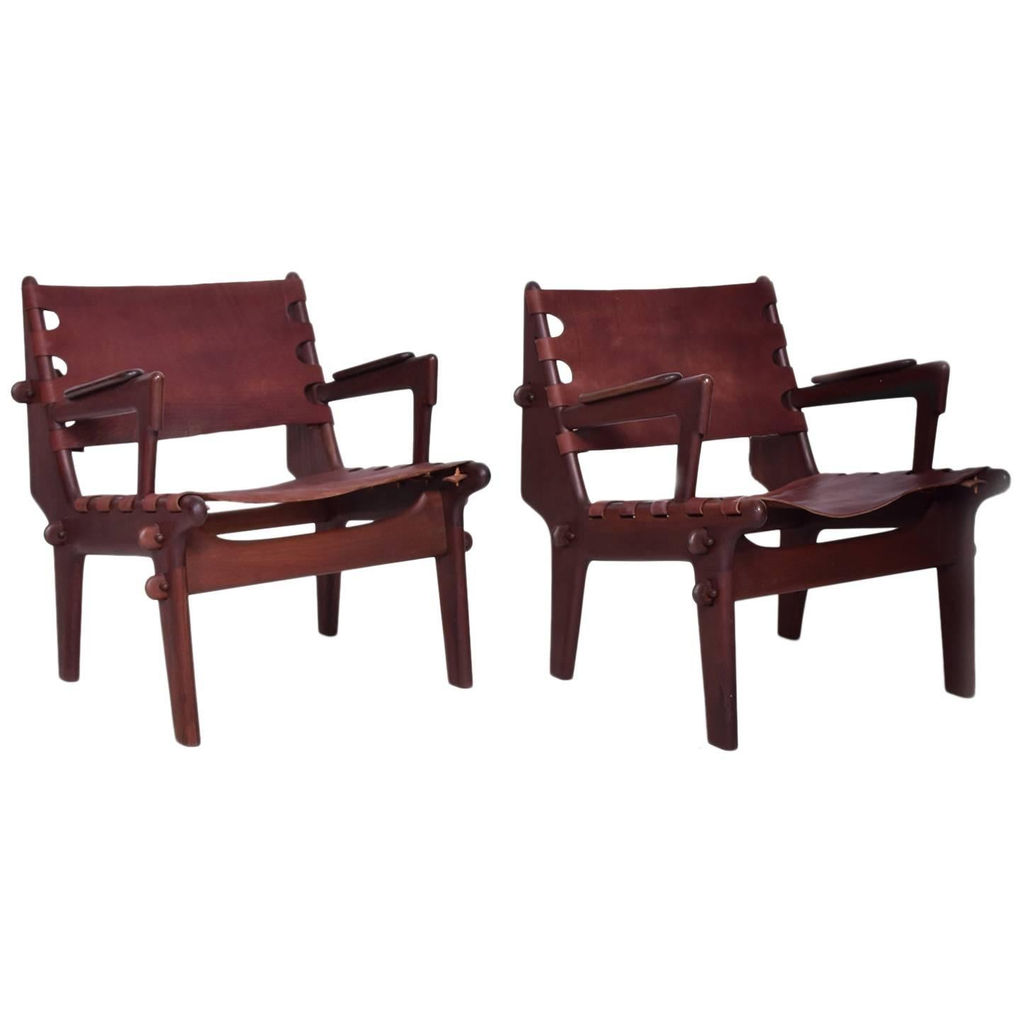 Mid Century Modern Pair of Safari Chairs by Angel Pazmino