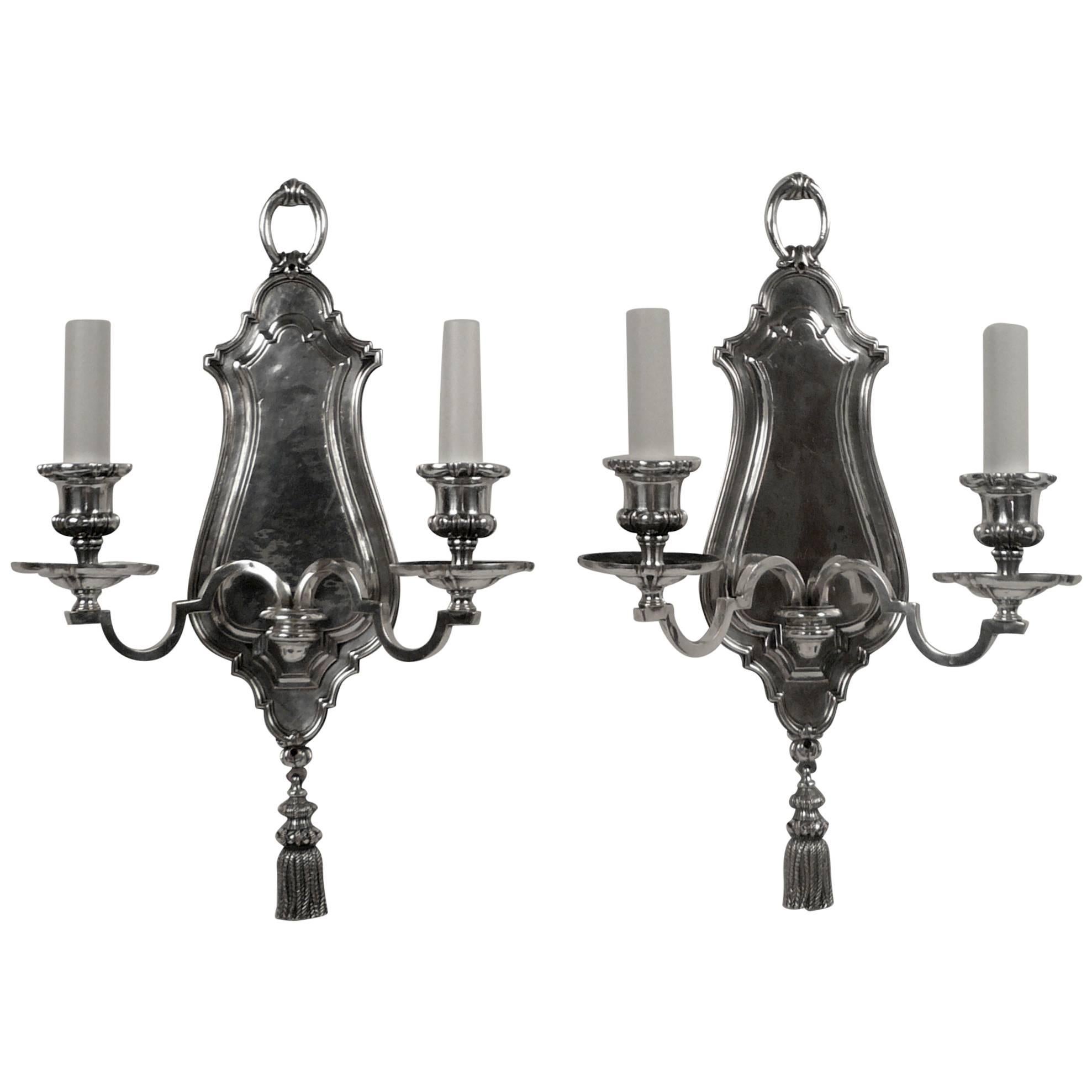 Pair of Early Georgian Style Two-Light Sconces by E. F. Caldwell