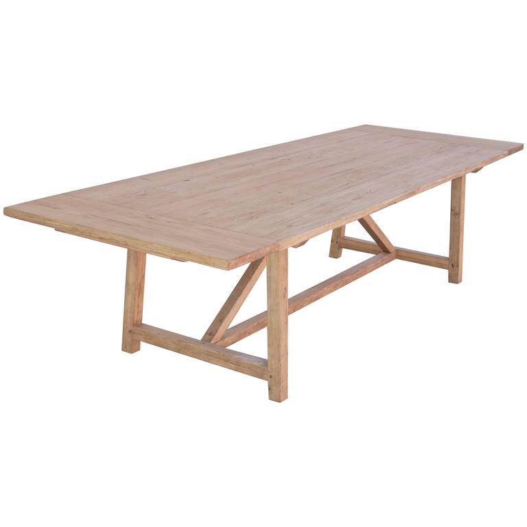 Petersen Antiques expandable farm table in reclaimed heart pine, new
