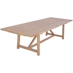 Large Farm Table with Extensions in Vintage, Reclaimed Heart-Pine, Custom Built 5
