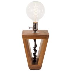 BITS Series No. 3 Table Lamp : walnut and antique drill bit, handmade to order