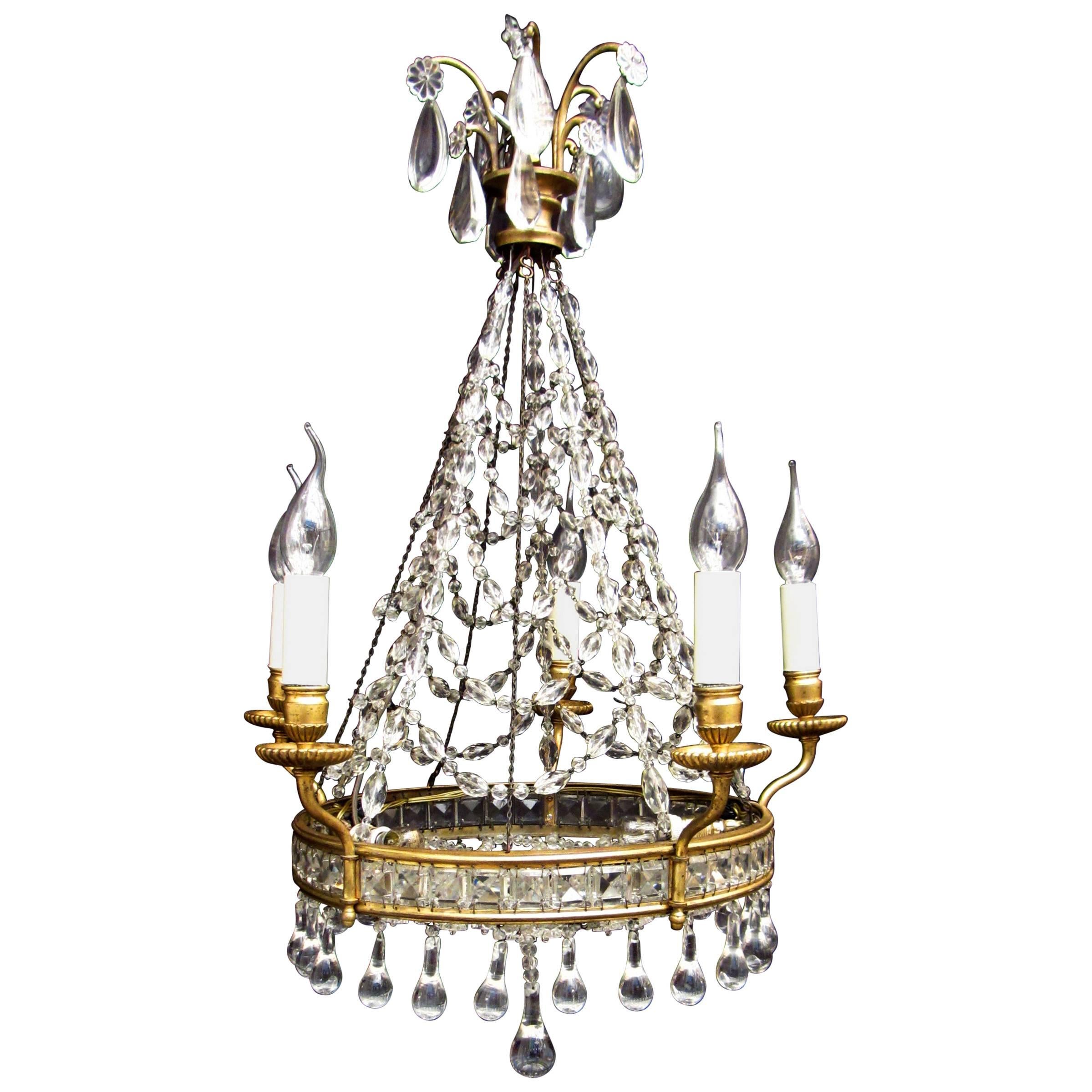 Unusual Five-Arm Chandelier For Sale