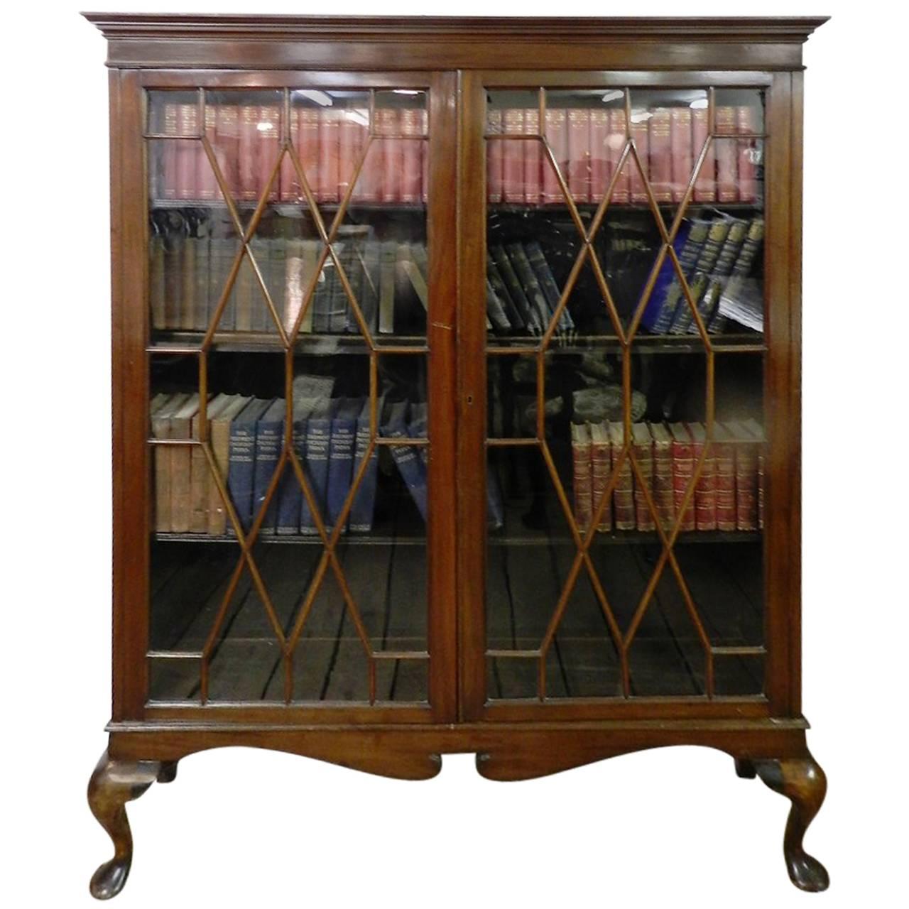 Mahogany Astragal Glazed Bookcase For Sale