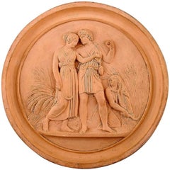 Antique P. Ipsen's, Copenhagen, Plaque in Fired Clay/Terracotta