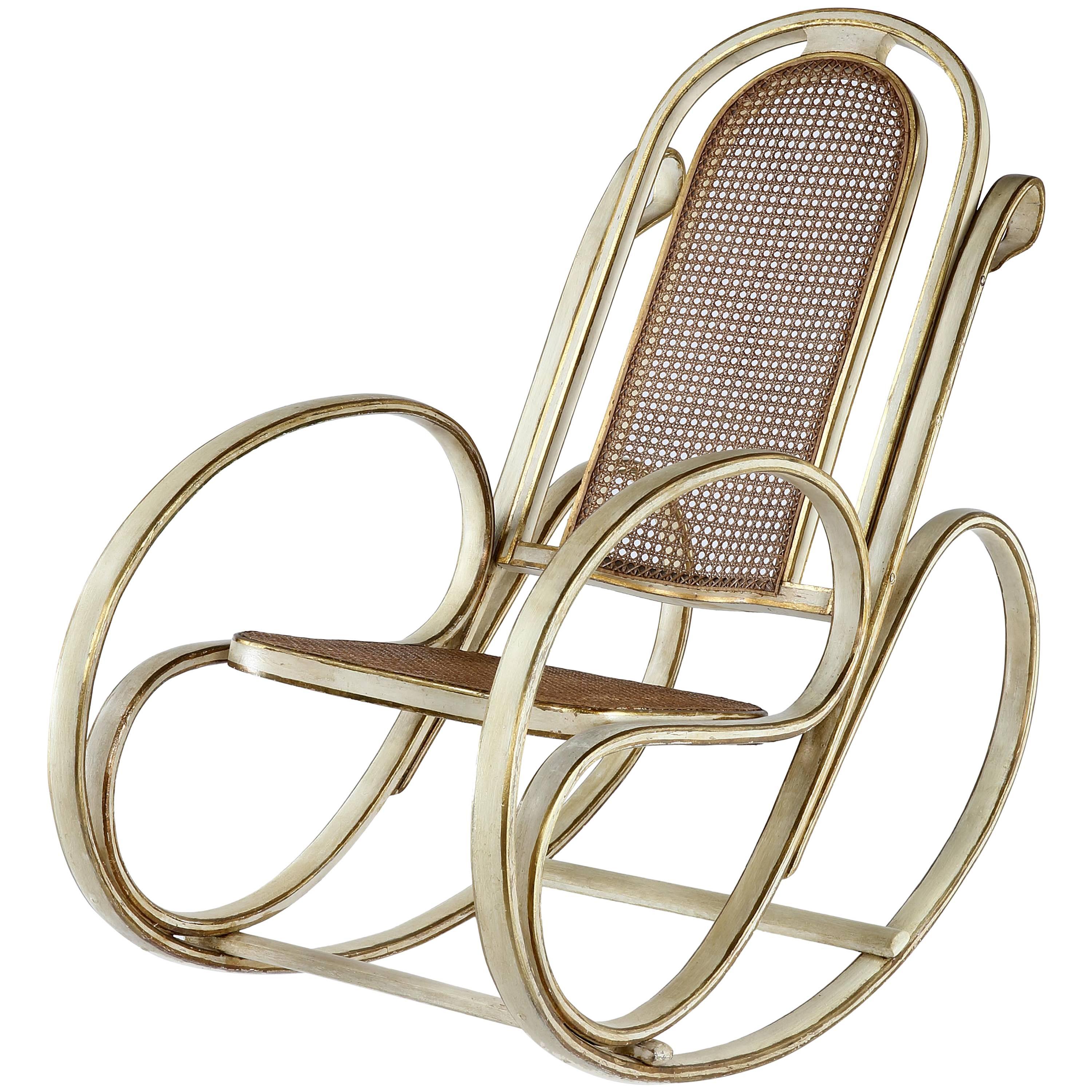 Art Nouveau Rocking Chair by Antonio Volpe