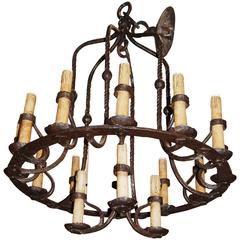 Unusual Bell Shaped Iron Chandelier 4