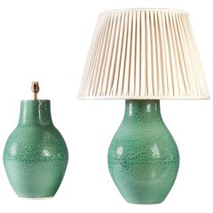 Pair of Green Glaze Pottery Vases
