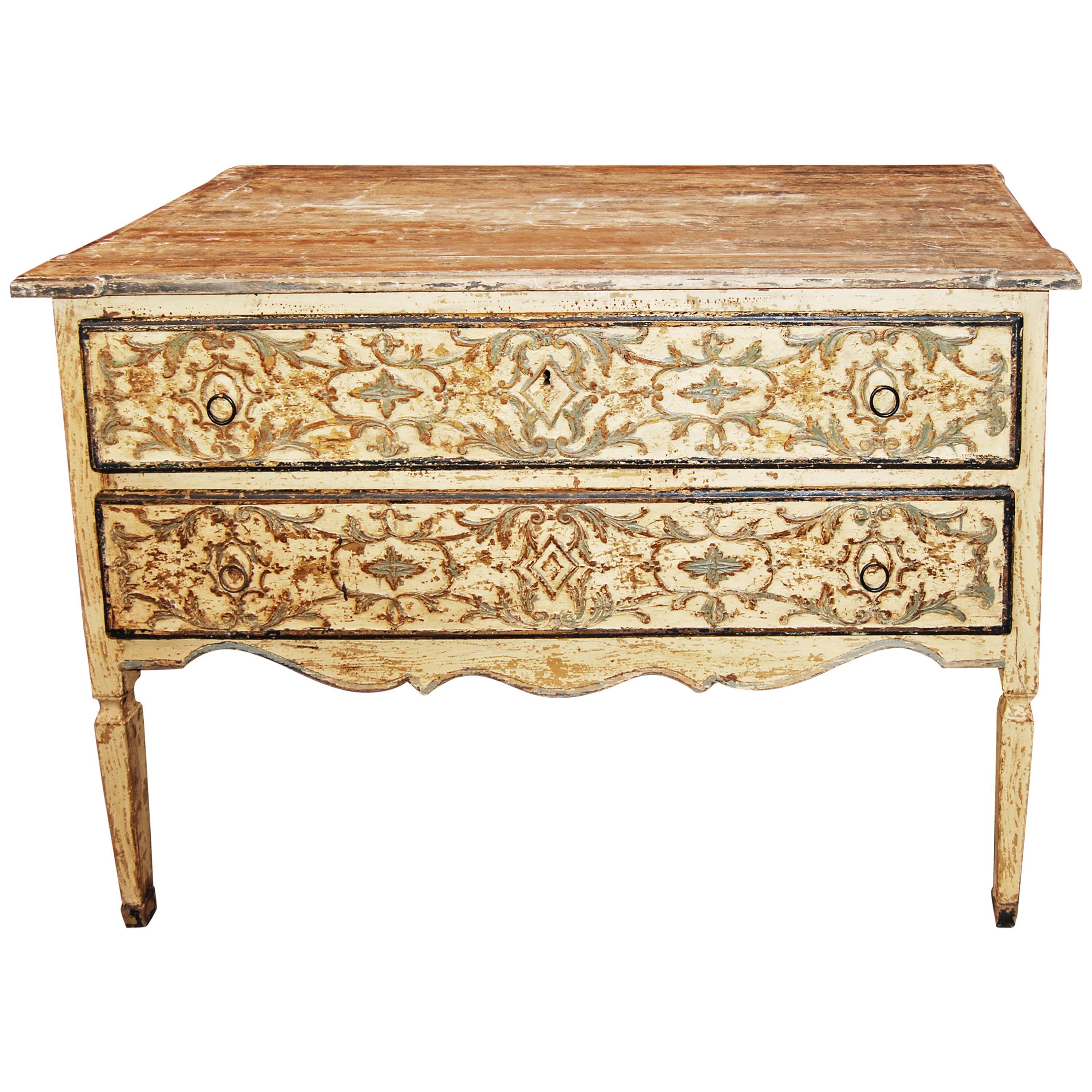 18th Century Carved Wood Tuscan Commode For Sale