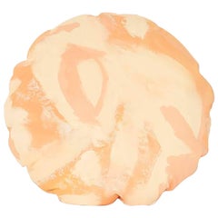 Peach Two Hue Hand-Painted Canvas Circle Pillow