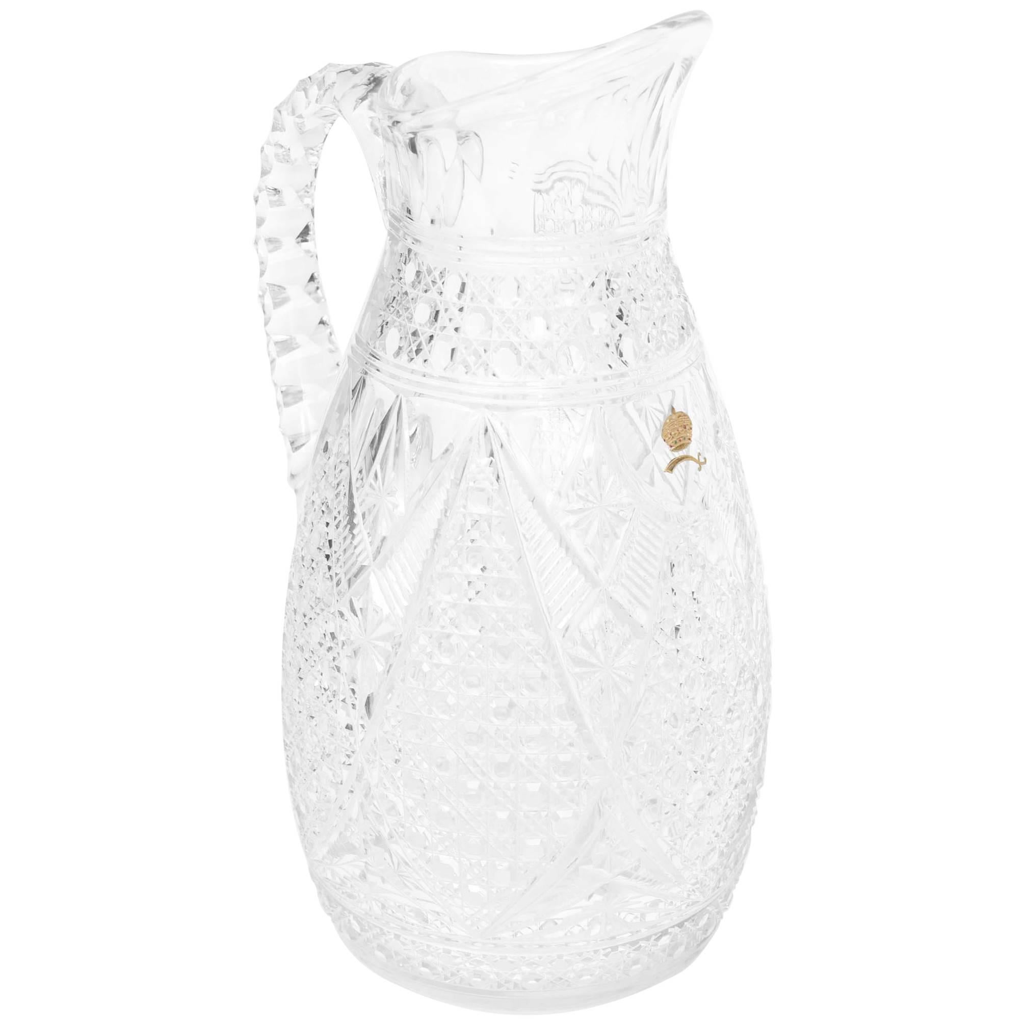 Baccarat "Sultan of Brunei" Water Pitcher, Heavy and Exquisite