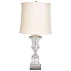Baccarat Lamp with Ormolu Mounts, Marble Base Tall and Elegant