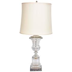 Baccarat Lamp with Ormolu Mounts, Marble Base Tall and Elegant 7