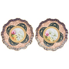 Exquisite and Elaborate Cabinet or Display Plates Pair, Fine Art Gilt Encrusted
