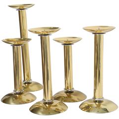 Group of Five Karl Springer Two-Tone Candlesticks