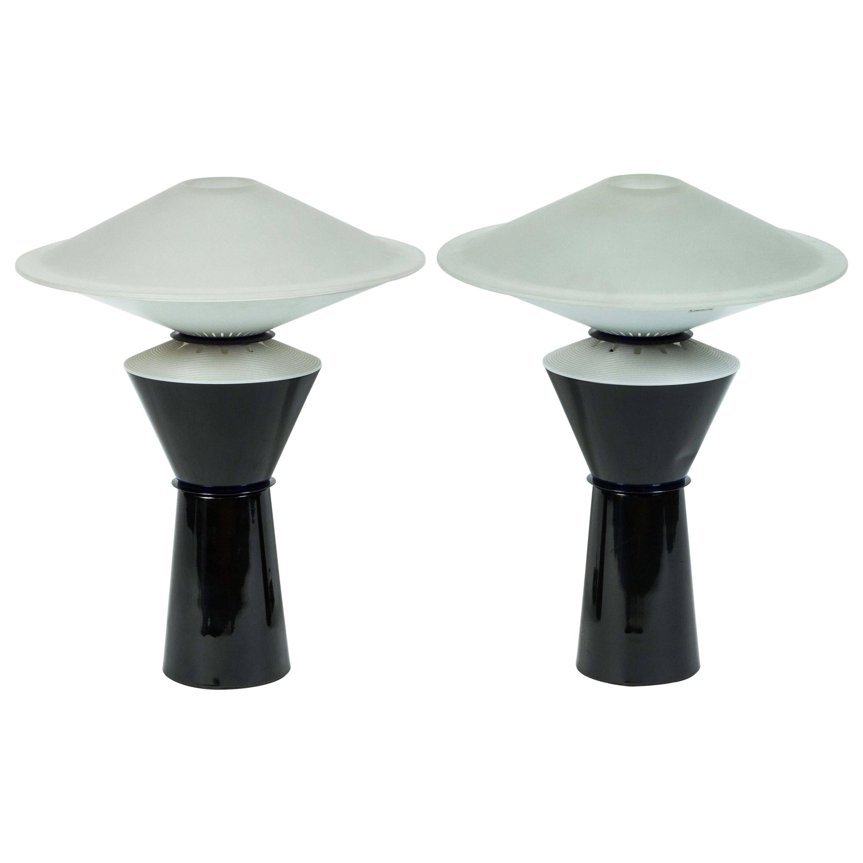 Pair of Pier Giuseppe Ramella "Giada" Table Lamps, 20th Century For Sale