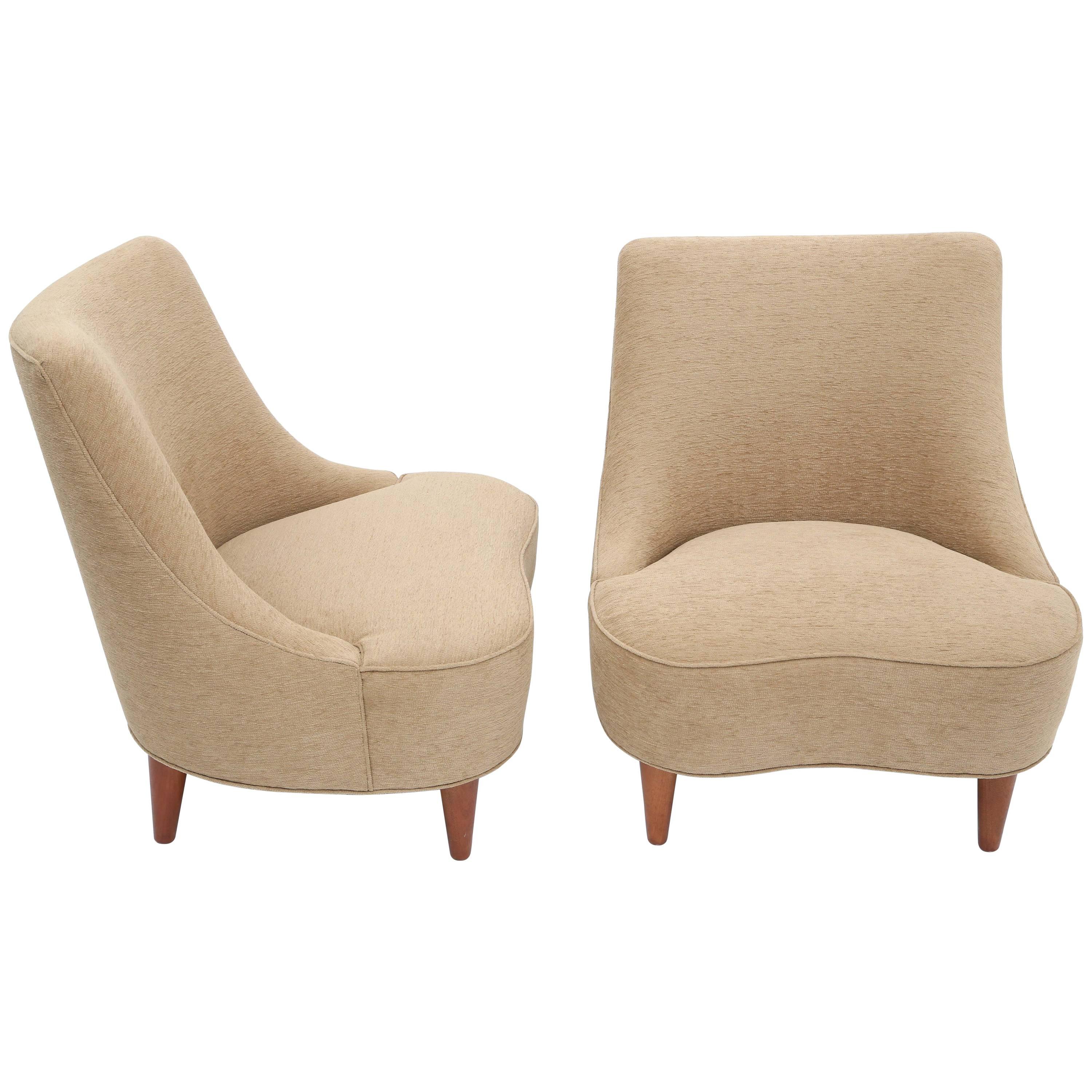 Edward Wormley Tear Drop Lounge Chairs For Sale