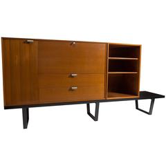 George Nelson Walnut Secretary and Bookcase on Long Bench, Herman Miller