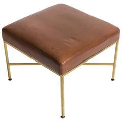 Paul McCobb Leather and Brass Ottoman, 1950s, Directional Collection 9