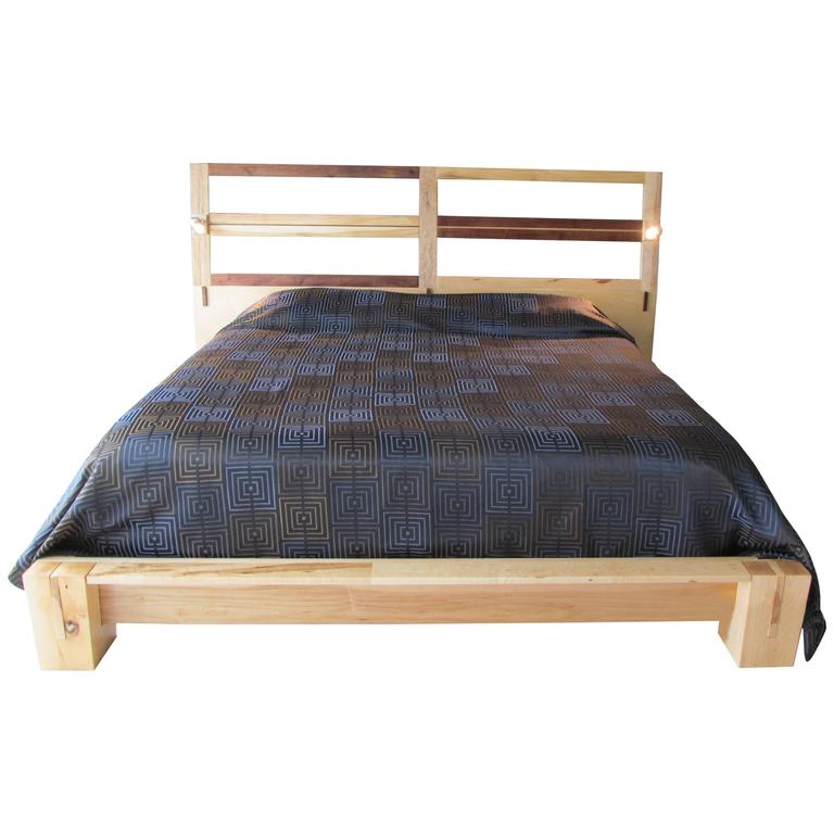 MidCentury Modern Inspired Kingsize Platform Bed Frame at 1stDibs