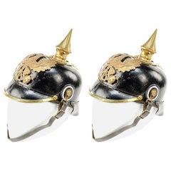 Antique Two 19th Century Austrian Parade Pickle Helmets