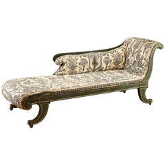 Antique Charming Early 19th Century Regency Chaise Longues with Painted Decoration