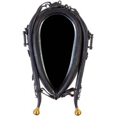 Handsome Horse Collar Mirror, Great Details, Very Good Condition.