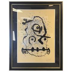Joan Miro
 Signed Lithograph, circa 1969 "L
Homme"