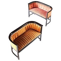 Matched Pair of Ebonised Viennese Settees 12