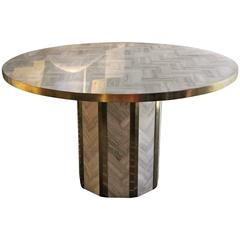 1970s Travertine Round Table