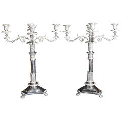 Victorian Style Silver Plate Candelabras Sheffield Matthew Boulton