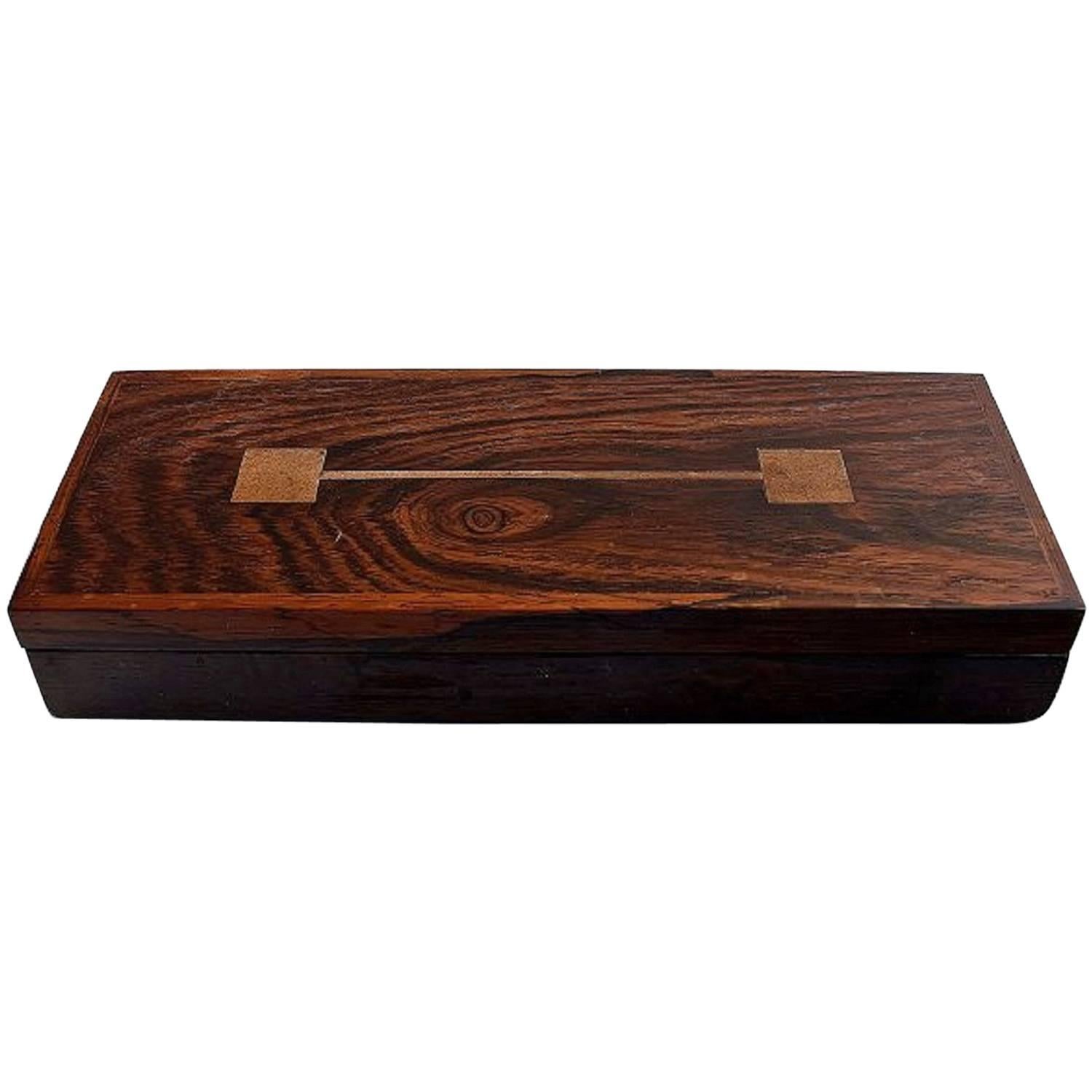 Hans Hansen, Shrine / Box in Rosewood Inlaid with Silver