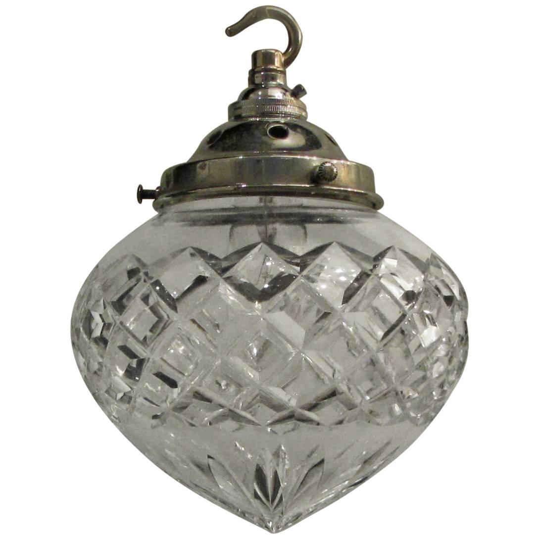Cut-Glass Single Bulb Pendent Light