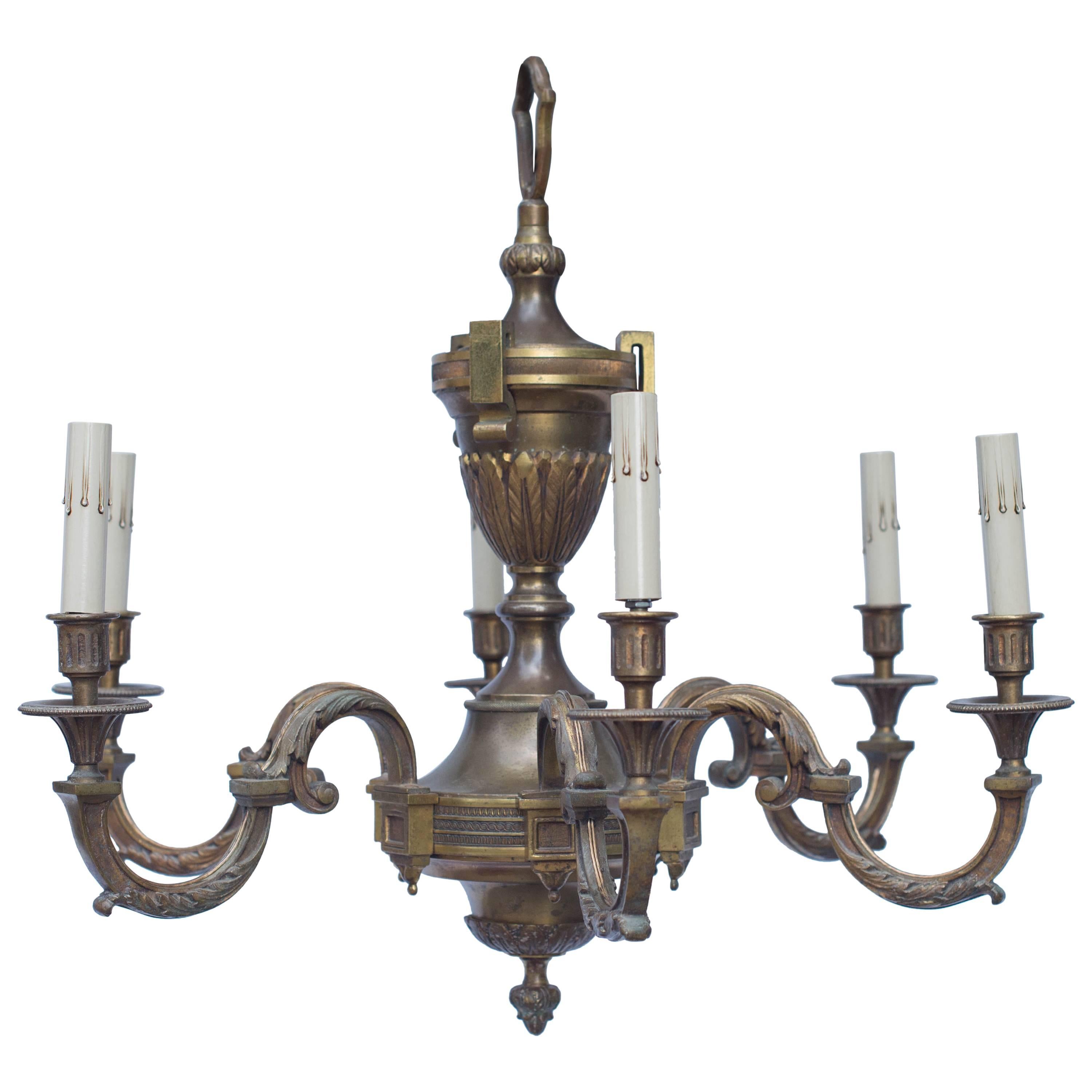 Early 20th Century French Empire Bronze Chandelier